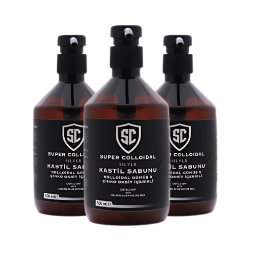 Super Colloidal Kastil Sabunu Kolloidal Gümüş Ve Çinko Oksit İçerikli 3 Adet